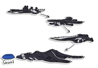 😐 afa9369f Goal gagak, target, humor, transformasi, motivasi, hewan, kartun telegram sticker