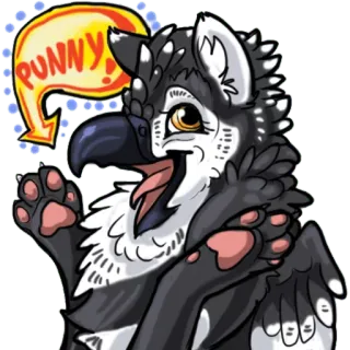 👌 b0e063df PUNNY! Furry, Kartun, Binatang, Hibrida, Burung hantu, Anjing, Permainan kata, Humor telegram sticker