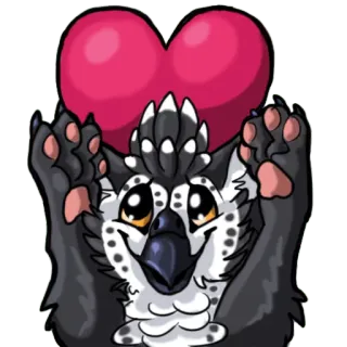 ❤ b1a53bc5 Furry, Antropomorfik, Lucu, Hati, Cinta, Binatang telegram sticker