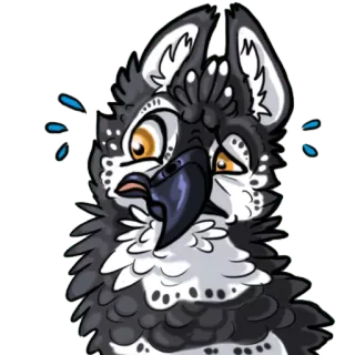 😨 fcc4e5f6 Furry, Anthro, Burung, Kartun, Stiker, Ilustrasi, Seni, Unggas telegram sticker