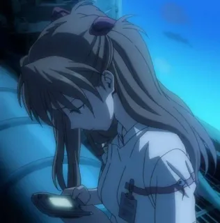 ❤️ ca5976e1 Asuka Langley Soryu Evangelion 动漫, 漫画, 伤心, 女孩, 明日香, 新世纪福音战士 telegram sticker