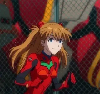 ❤️ cf1f9bb3 Asuka Langley Soryu Neon Genesis Evangelion 动漫, 女孩, 红色, EVA, 驾驶员 telegram sticker