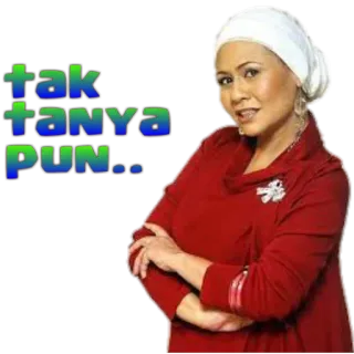 😷 6c9e6bc6 tak tanya PUN.. mujer, pañuelo, malayo, insultante whatsapp sticker