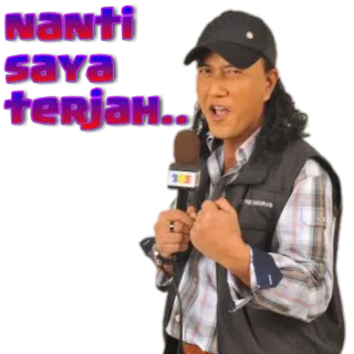 📹 74a89d41 NANTI saya terjah.. persona, micrófono, entrevista, hombre, gorra, malayo, terjah whatsapp sticker