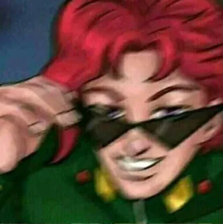 😎 56f6f9b0 Noriaki Kakyoin JoJo's Bizarre Adventure อนิเมะ, มังงะ, โจโจ้, คาเคียวอิน, แว่นกันแดด telegram sticker