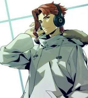 🎧 f9818d2a อนิเมะ, มังงะ, หูฟัง, ผู้ชาย, ตัวละคร, เสื้อโค้ท telegram sticker