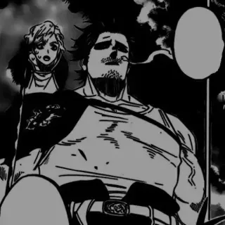 ⚫️ 1143e2de Yami Sukehiro Black Clover Anime, Manga, Black Clover, Yami Sukehiro, Kapitan, Magiczny Rycerz, Fanart, Palenie whatsapp sticker