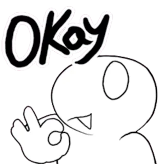 👌 04214c8d Okay 好的, 批准, 手势, 卡通, 简单 telegram sticker