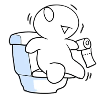 🚽 c1906926 WC, Seduto, Personaggio, Divertente, Cartone animato, Bagno whatsapp sticker