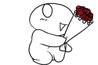 ❤ 316daec1 cartoon, schattig, rozen, boeket, dier, personage, liefde telegram sticker