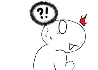 😳 d444602d ?! vraag, uitroep, verwarring, cartoon, emotie, uitdrukking telegram sticker