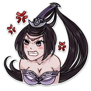 😠 d2459969 en colère, animé, fille, contrariée, dessin animé, expression, personnage telegram sticker
