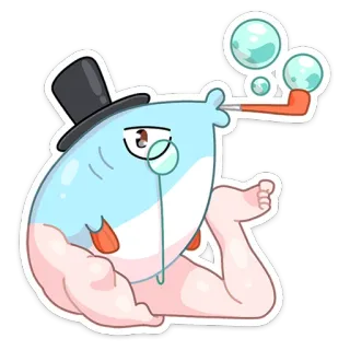 🧐 1d06dd8e 魚, キャラクター, 面白い, かわいい, ステッカー, 泡, 漫画, 動物 telegram sticker