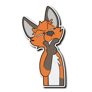 🤔 0f27fb48 fox, thinking, furry, cartoon, animal, smug telegram sticker