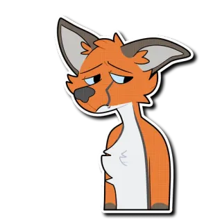 ☹️ 3449e11e fox, animal, cartoon, sad, furry, anthro telegram sticker