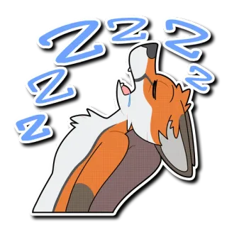 😴 4be0a934 zzz fox, sleep, sleeping, tired, zzz, cartoon telegram sticker