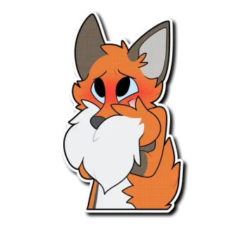 😳 5ff3b6f2 fox, animal, cartoon, cute, orange, white, furry telegram sticker
