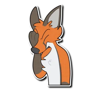 😣 99972213 fox, animal, cartoon, hand, facepalm, furry telegram sticker
