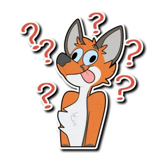 ❓ a6e926ee fox, question marks, confused, animal, cartoon, sticker telegram sticker