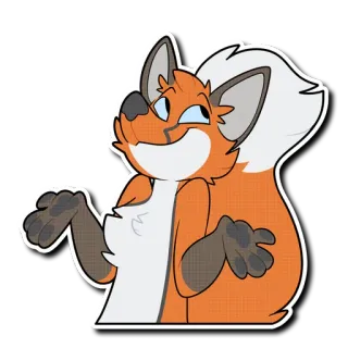 🙄 c102a0bc fox, animal, cartoon, smug, shrug, mammal telegram sticker