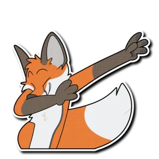 🙌 f70396ba fox, dab, animal, cartoon, mammal, orange, sticker telegram sticker
