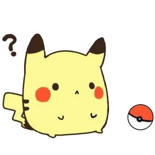 😐 02151027 Pikachu Pokemon pokemon, pikachu, mignon, point d'interrogation, pokéball whatsapp sticker