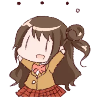 😶 12fe4c6d Anime, Mignon, Kawaii, Fille, Uniforme scolaire, Joyeux whatsapp sticker