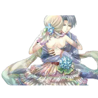 ❤ 22f9994f romance, couple, amour, affection, câlin, étreinte, floral, aquarelle whatsapp sticker