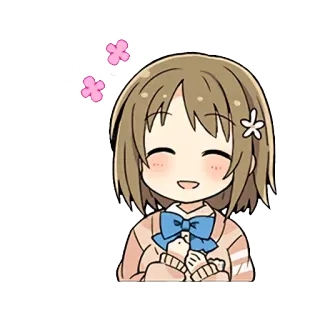 😄 5c37832e Anime, Dessin animé, Chibi, Kawaii, Mignon, Joyeux, Fleur whatsapp sticker