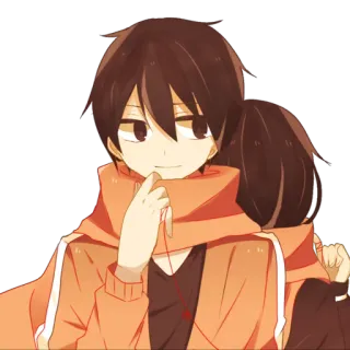 ❤ 6f20dfa4 Anime, Garçon, Sweat à capuche orange, Ami, Dessin animé whatsapp sticker