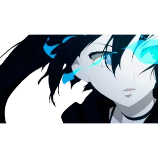 😭 8ef73fc2 Anime, Fille, Manga, Cheveux noirs, Yeux bleus, Sombre, Illustration whatsapp sticker