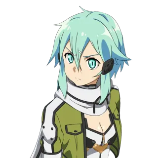😕 f905320f Sinon Sword Art Online Anime, Fille, Personnage, Sword Art Online, Sinon, Tireur, Mignon whatsapp sticker