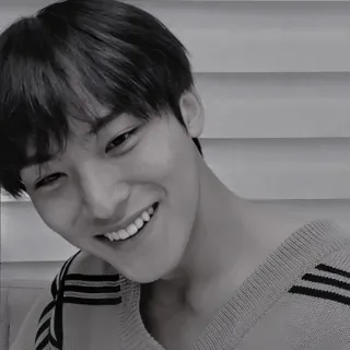 ⛓️ 21798971 uśmiech, osoba, portret, czarno-białe, twarz telegram sticker