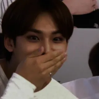 ⚡ 73f37fd1 osoba, ręka, twarz, zakrywanie ust, zaskoczenie, kpop telegram sticker