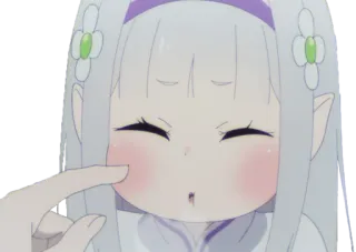 😍 819eb959 Emilia Re:Zero Anime, Emilia, carino, arrossire, Re:Zero whatsapp sticker