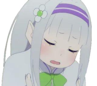 😵 b69656d9 Emilia Re:Zero Anime, Re Zero, Emilia, Sticker, Carino, Ragazza, Elfa whatsapp sticker