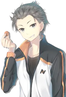 💰 c463083d Subaru Re:Zero Аниме, Subaru, Re:Zero, Персонаж whatsapp sticker