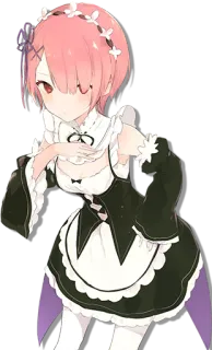 😶 d2d58952 Ram Re:Zero Аниме, Горничная, Розовые волосы, Рам, Re:Zero whatsapp sticker