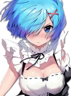 😡 ebb960d0 Rem Аниме, Горничная, голубые волосы, милая, Вайфу, аниме девушка whatsapp sticker