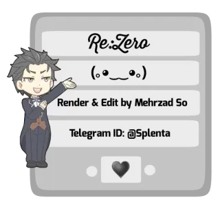 ✏ 06651020 Subaru Natsuki Re:Zero Re:Zero (•‿•) Render & Edit by Mehrzad So Telegram ID: @Splenta Anime, Manga, Karakter, Re:Zero, Buatan penggemar telegram sticker
