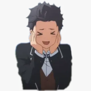 🥰 2b7541a2 Subaru Natsuki Re:Zero anime, feliz, lindo, kawaii whatsapp sticker