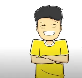 🎭 3bf8a085 การ์ตูน, ภาพประกอบ, ตัวละคร, ยิ้ม, คน telegram sticker