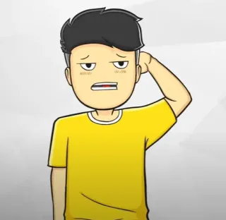 🎭 41f35d6c การ์ตูน, ตัวละคร, ภาพประกอบ, เด็กผู้ชาย, ความคิด telegram sticker