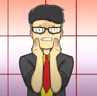 🎭 c1429d35 การ์ตูน, ผู้ชาย, แว่นตา, สูท, เนคไท, สีหน้า telegram sticker