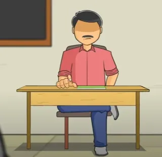 🎭 c426e9f9 ผู้ชาย, โต๊ะทำงาน, ครู, การ์ตูน telegram sticker