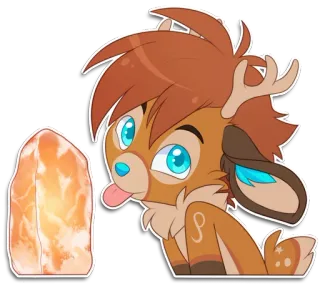 😜 382b9e25 กวาง, การ์ตูน, สัตว์, น่ารัก, แปลก, มีขน, คาวาอิ telegram sticker