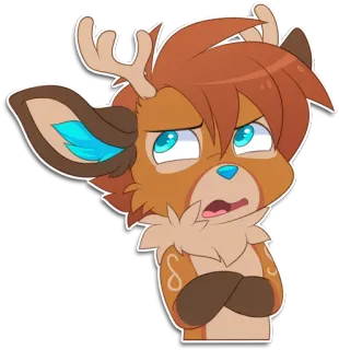 😤 4db92a23 กวาง, เฟอร์รี่, การ์ตูน, สัตว์, น่ารัก, ตัวละคร telegram sticker