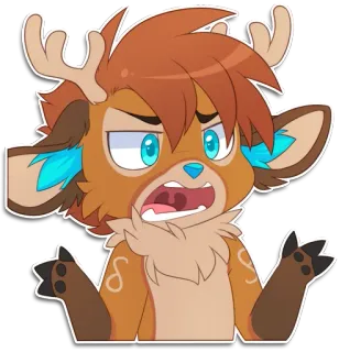 😠 7175915a กวาง, การ์ตูน, สัตว์, สติกเกอร์, ขน telegram sticker