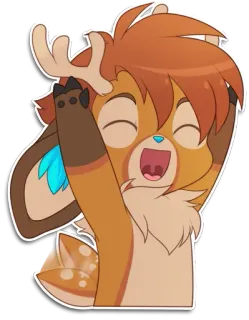 😄 eba8c53a กวาง, การ์ตูน, สัตว์, น่ารัก, มีขน telegram sticker