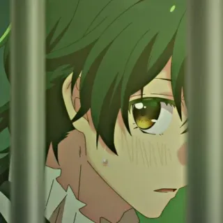 👀 b7418619 애니메이션, 슬픈, 울음, 감정적인, 초록 머리, 눈물 telegram sticker